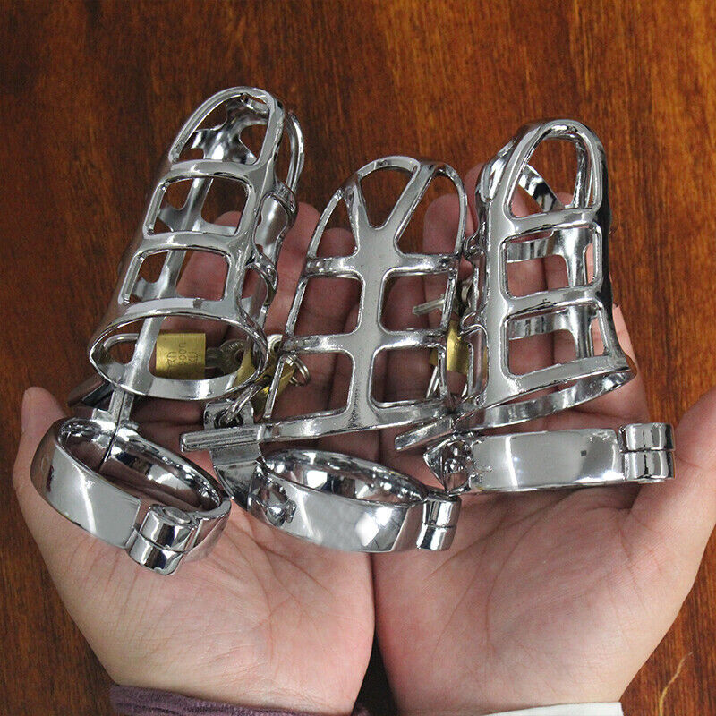BDSM Male Penis Chastity Cage Kit Cock Fetish Padlock Restraint Bondage Sex Toys