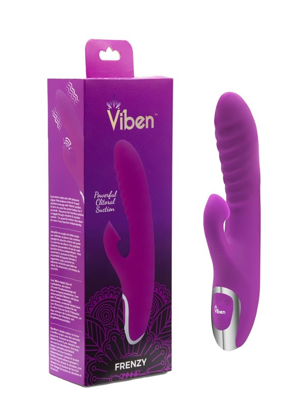 Viben Frenzy Rabbit Vibrator Berry – G-Spot Clitoral Suction Vibe