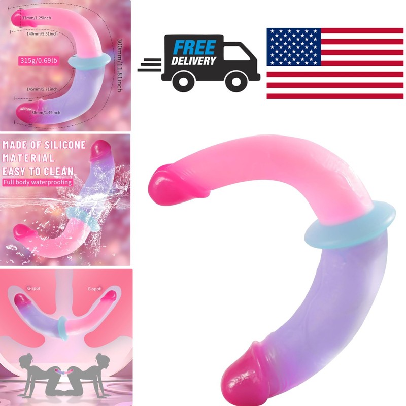 High Quality Silicone Double Ended Dildo 12 Inch Flexible Adult Toy for Pleasure