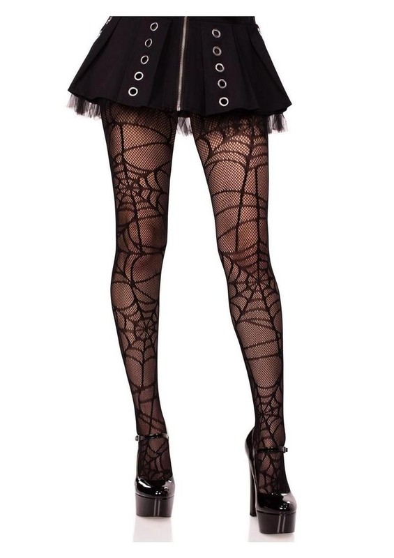 Leg Avenue Spiderweb Net Tights – Black – O/S