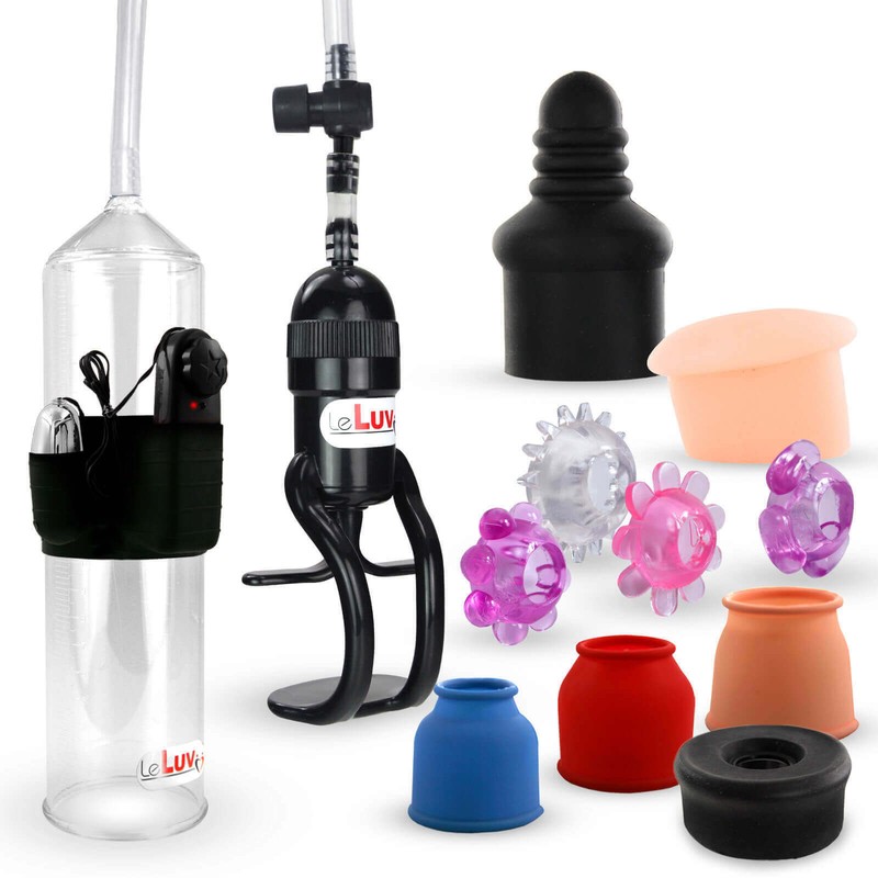 LeLuv Penis Pump with Bullet Zgrip EasyOp 4 Seals, Septum, Donut 4 Rings