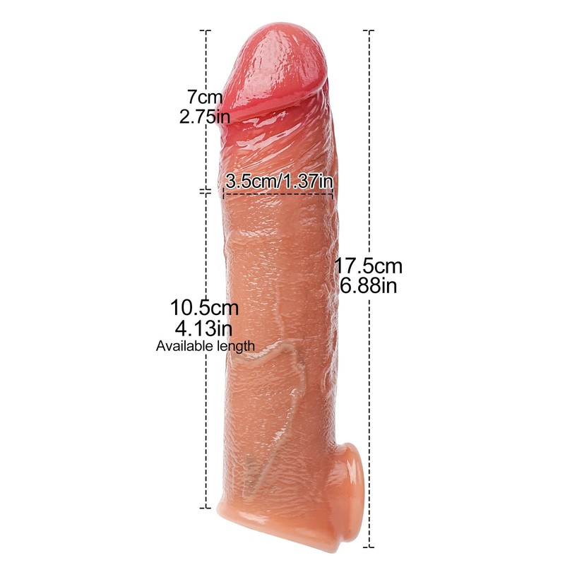 Vibrator Cock-Girth-Enlarger-Enhancer-Penis-Extension-Men-Extender-Sheath-Sleeve gallery