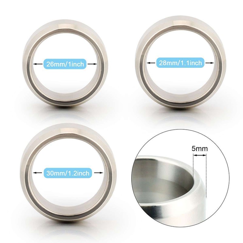 Male Heavy Duty Stainless Steel Metal Silver Cock Ring Penis Enhancer Band US gallery