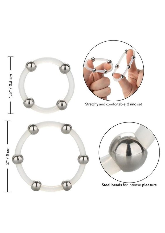 CalExotics Steel Beaded Silicone Ring Set gallery