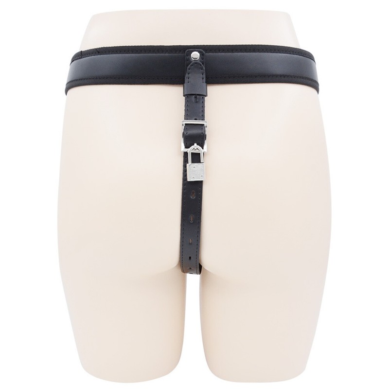 Men's Chastity Restraints Panties Male Penis Cock Cage Leather Lock Belt Sex Toy gallery