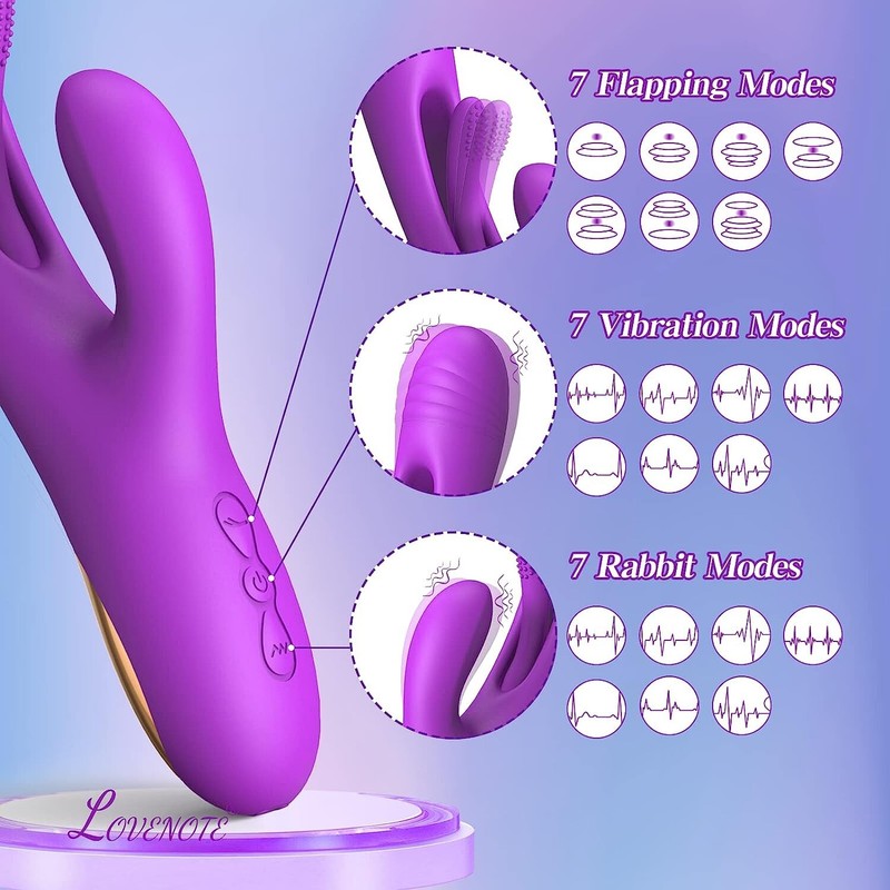 Flapping Rabbit Vibrator Tapping G-Spot Massager Dildo Sex Toys For Women gallery