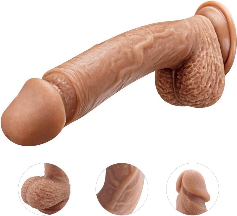 Curved 9-Inch Silicone Dildo - Dual Density Design for Ultimate Sensation gallery