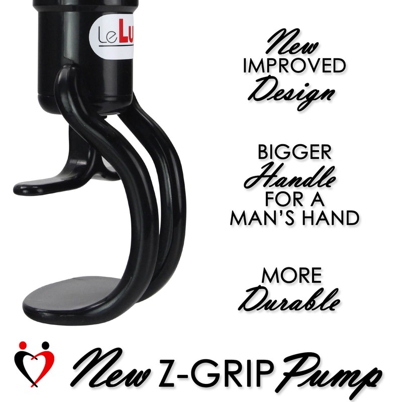LeLuv Penis Pump EasyOp Zgrip | 3 Sizes, Black Seal, 8 Assorted Rings gallery