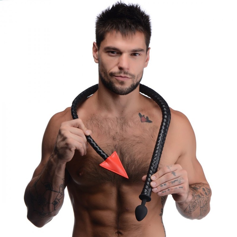 Master Series Hellbound Braided Devil Tail Anal butt plug Sex Toy Silicone Black gallery