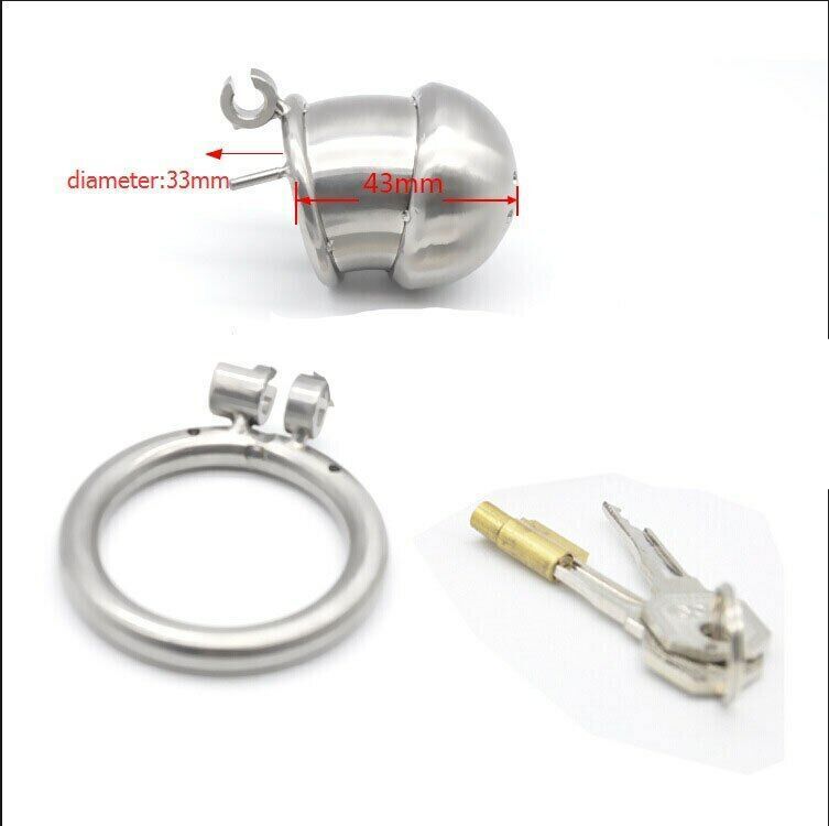 Stainless Steel Short&Long Cock Cage Male Chastity Belt Device with Penis Ring