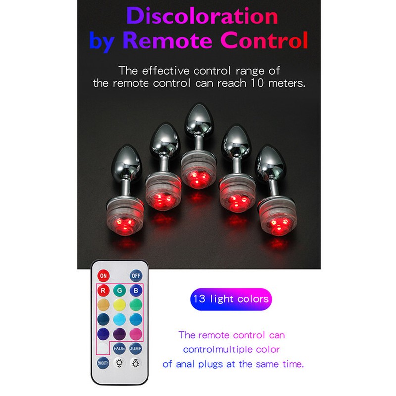 Anal Beads Butt Plug Ass Stopper with LED Light Tail Adult Sex-Toy Cosplay Games gallery