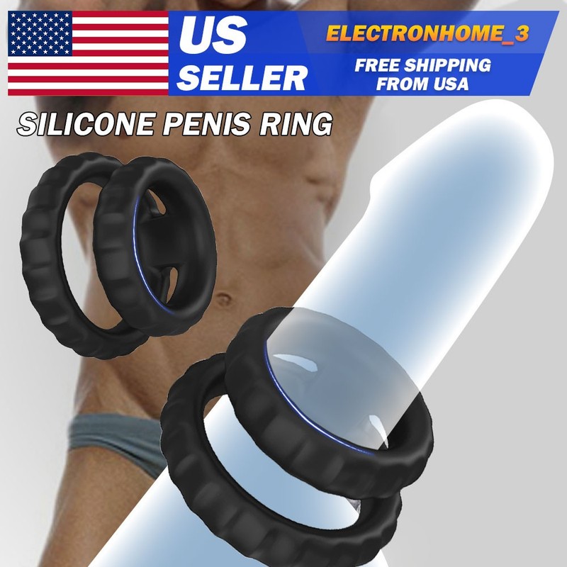 Silicone Dual Cock Ring Penis Longer Harder Stronger Enlarger Ring Men Sex Toys gallery