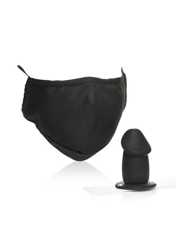 Master Series Mouth-Full Silicone Dildo Face Mask - Black gallery