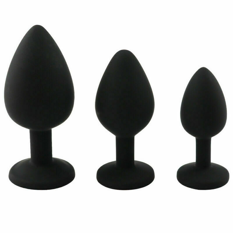 * Anal Plug 3pc Set USA STOCK Silicone ROUND Butt For Men Women Anal Plug Jewel