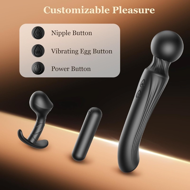 Travel Friendly Vibrator Set with Powerful Wand and Mini Bullet for Couples gallery