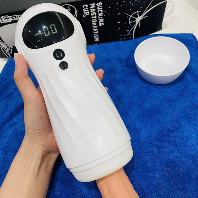 Automatic Male Masturbaters Hands Free Sucking Masturbator Cup Sex Toys White US gallery