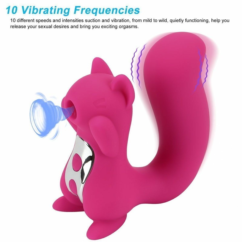 Squirrel Sucking Vibrator Clit Sucker Dildo G Spot Massager Women Sex Toy US gallery