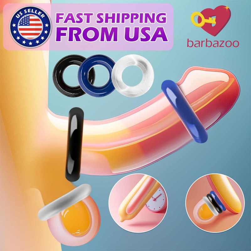 3PCS Male Cock Ring Super Strong Stretchy Stay Harder Penis Rings Cockring Men