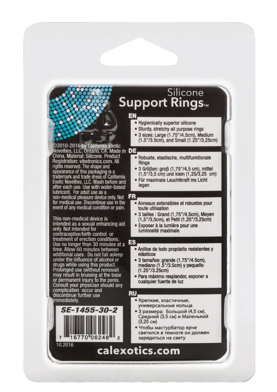CAL EXOTICS Silicone Support Rings Three (3) Pack Cock Rings Erection Ring IVORY gallery
