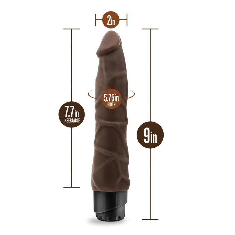 Dr. Skin Black Realistic Vibrating Dildo Dong Vibe Sex-toys for Women Couples