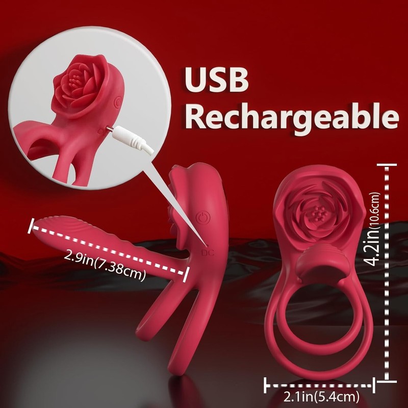 Remote Vibrating Cock Ring Penis Sleeve Clitoral Stimulator Couple Rose Sex Toys gallery