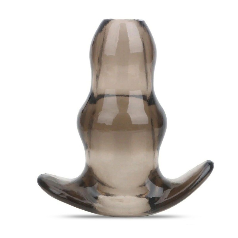 Peep Hole Hollow Double Tunnel Anal Butt Plug Dilator Expansion Sleeve Stretcher
