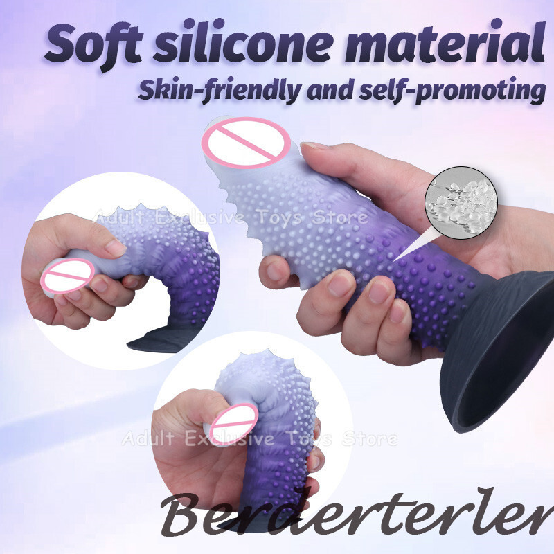 Huge Spike Cock Dildos Silicone Penis Dick Dildo Vaginal Anal Dilator Sex Toys gallery