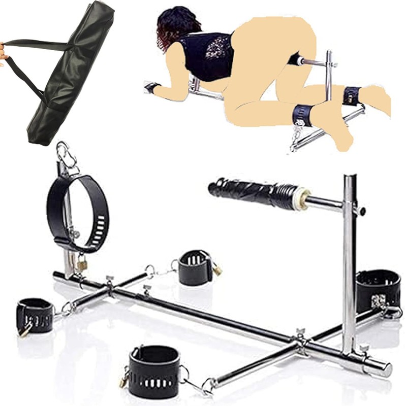 Body Steel Spreader Bar Fixation Hand Ankle Collar Cuffs Dildo Mouth Gag Torture gallery