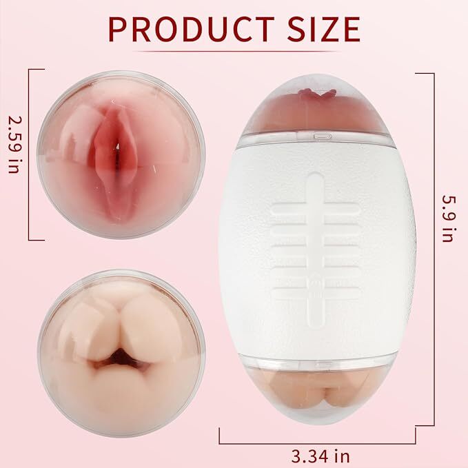 Male Pocket Pussy Stroker 3D Realistic Textured Vagina 2 in 1 Masturbators Cup
