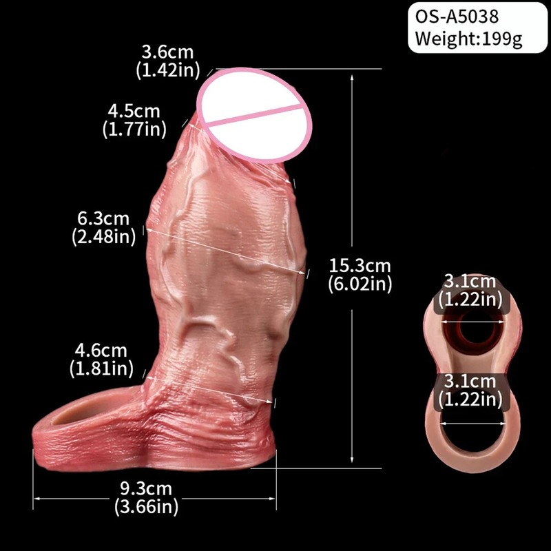 Silicone Open Head Male Cock Cover Lifelike Hollow Dildo With Anti-drop For Men gallery
