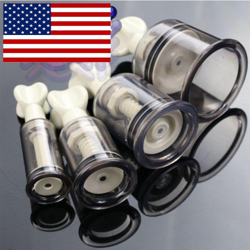 2pcs Women Nipple Pump Sucker Breast Enlargement Vacuum Pump Cup Medical Massage