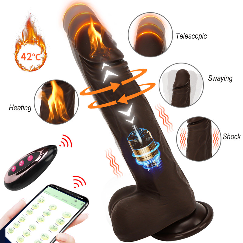 Realistic Thrusting Dildo Vibrator Sex Toys for Women Suction Cup Thick Dong