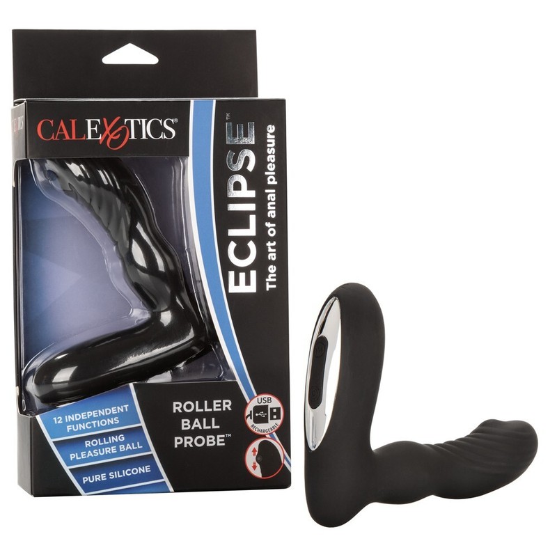 Cal Exotics Eclipse Roller Ball Probe Black – Silicone Anal Probe Vibrator
