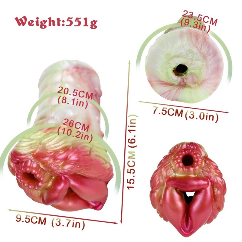 Monster Fantasy Dual Tunnel Male Stroker 3D Textured Silicone Masturbator SexToy gallery