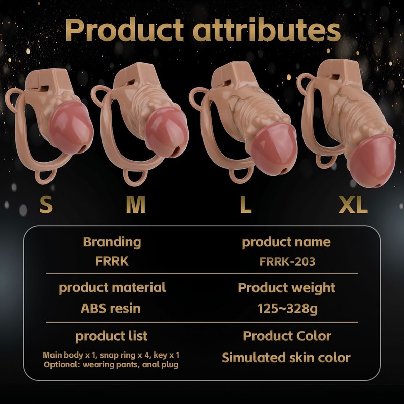 FRRK Realistic Chastity Cage Hollow Resin Cock Cage for Men Strap-on 4 Lock Ring gallery