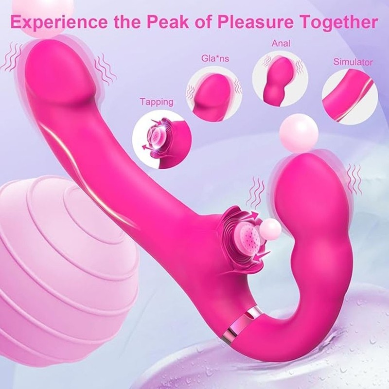 Rechargeable Vibrating Strapless Strap On Dildo G-spot Vibrator Lesbian Sex Toys gallery