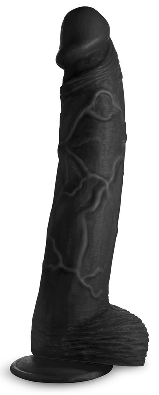 Master Cock Hung Harry Black 11.75 Inch Life Like Dildo with Balls for Women,
