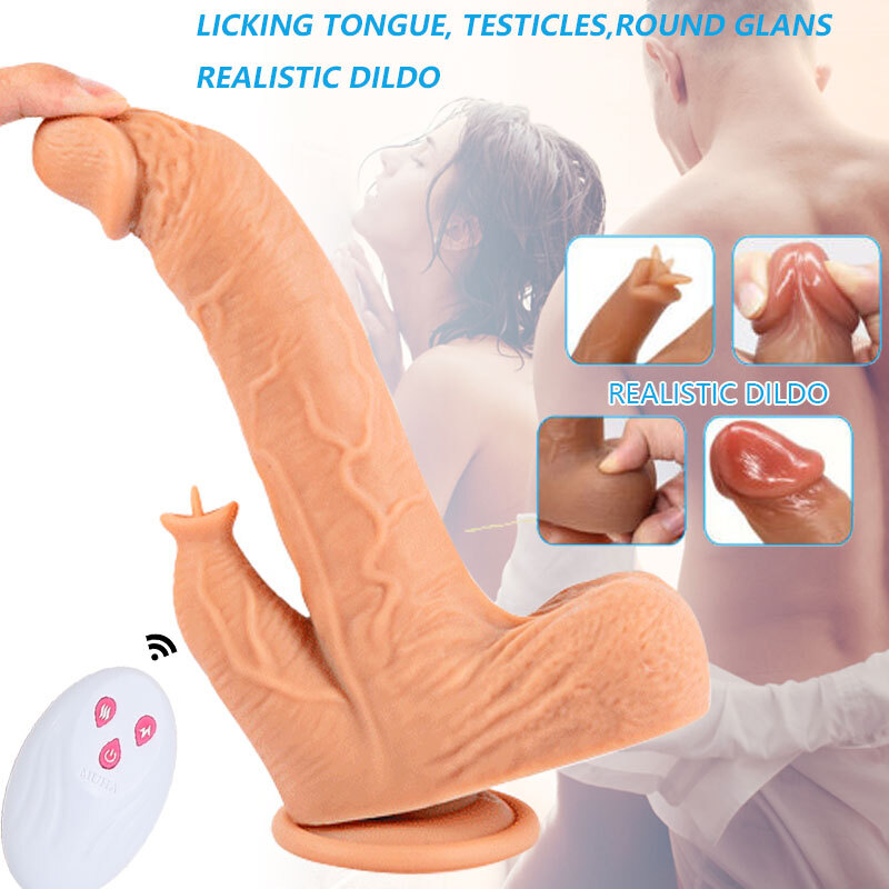 10 Modes Realistic Thrusting Dildo Vibrator G-Spot Clit Licking Women Sex-Toys gallery