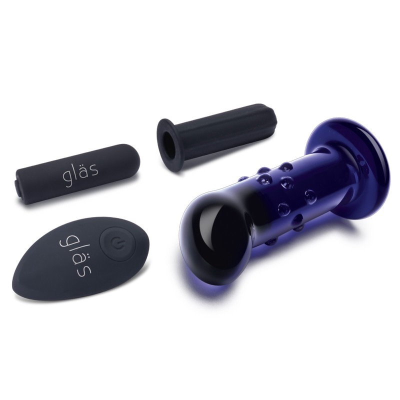 Gläs 4" Remote Controlled Vibrating Dotted G-Spot/P-Spot Plug gallery