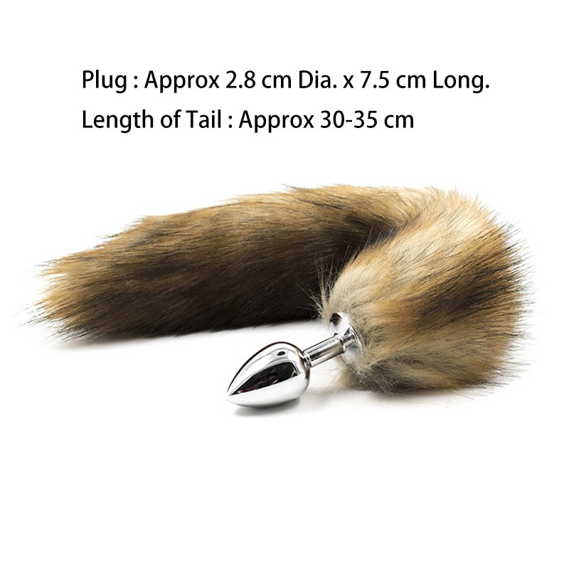 Stainles Steel Anal-Butt Plug Faux Fox Tail Dildo Cosplay Game Sex Toys Couples gallery