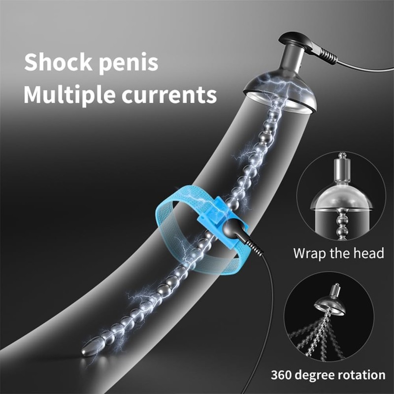 Electric E-stim Male Metal Urethral Sounding Stretcher Penis Plug Bead Dilator gallery