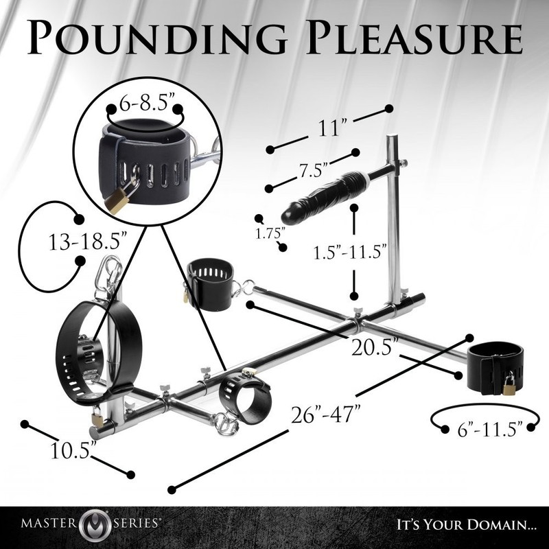 Master Series Imprisoned Metal Stockade – Adjustable Bondage Frame with Attachme gallery