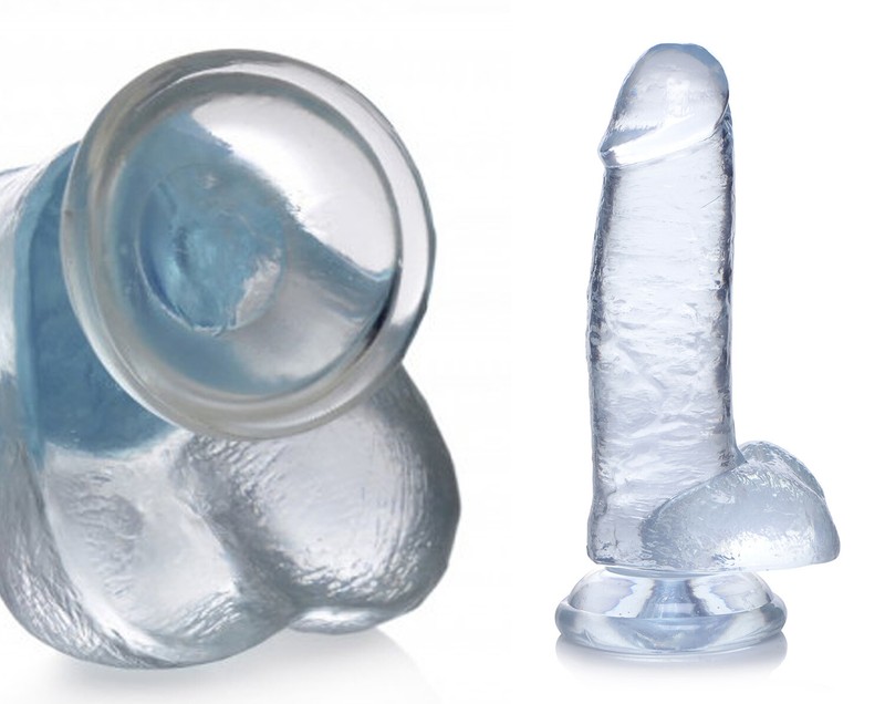 Curve Toys Jock C-Thru TPE Realistic Suction Cup Dildo Cock – 9 Inch Made in USA