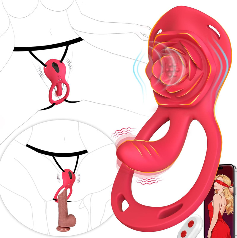 Couples Rose App Remote Control Wearable Vibrator, Couple Women Adult Sex Toys G
