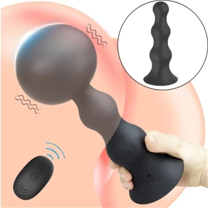 Inflatable Anal Plug Vibrator P-spot Prostate Massager Sex Toy for Men Remote