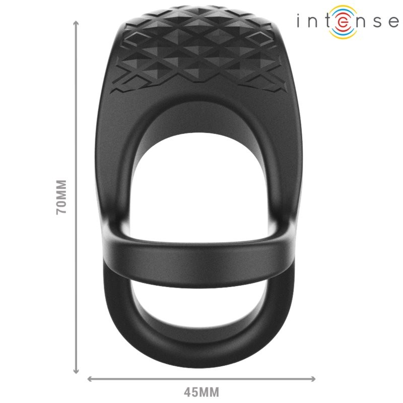 Intense Alex - Double Phallic Ring with 10 Vibration Remote Control Black gallery