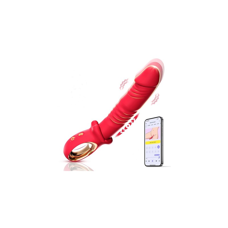 Thrusting Dildo Vibrator Women Sex Toys G Spot Vibrator with 10 Thrusting & ...