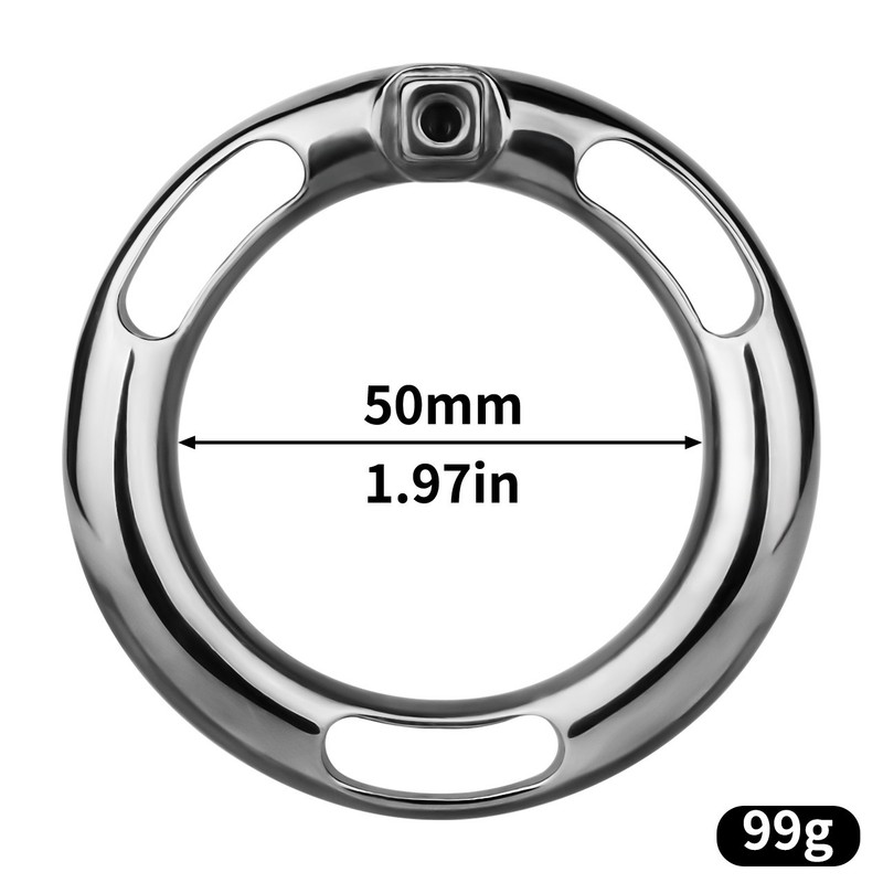 Male Metal Chastity Cage Lock Kit Curved Rings 2 Sizes Stainless Steel Device