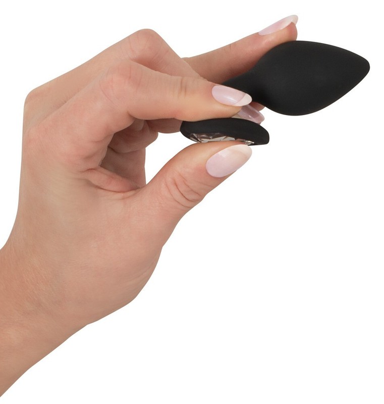 Silicone Butt Plug Black - Black Anal Plug with Gem - Schmuckstein Gem you2toys gallery