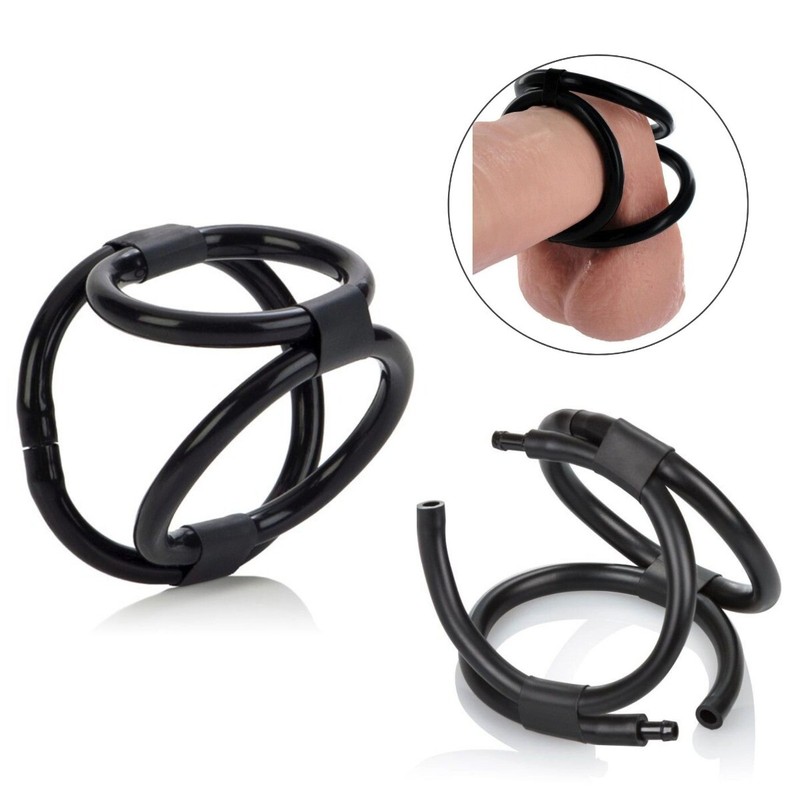 Quick Release Cock Cage Cock Balls Strap Triple Helix Male Penis Ring Enhancer